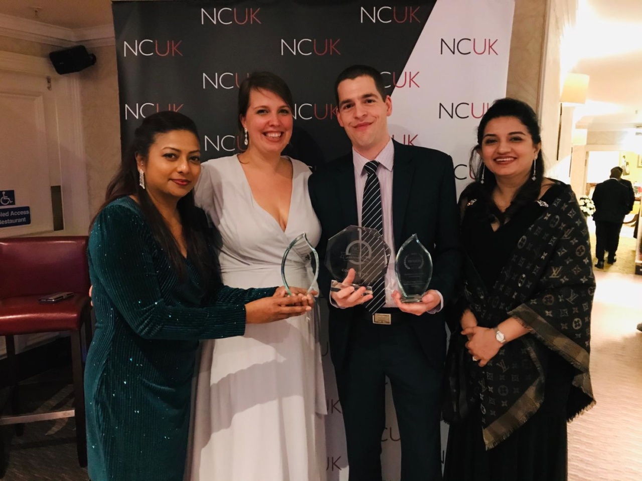 NCUK's Suraiya Arshad, Mirjam Stewart-Groen and Nazlin Karim with NCUK Delivery Partner, Adam McRoy (Cogdel)