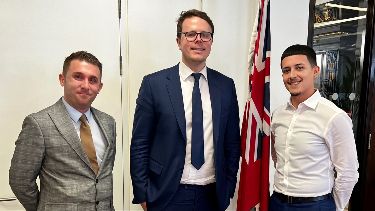 Brad Johnson and Stuart Smith with Brandon A Sousa, Consular Officer for Bermuda