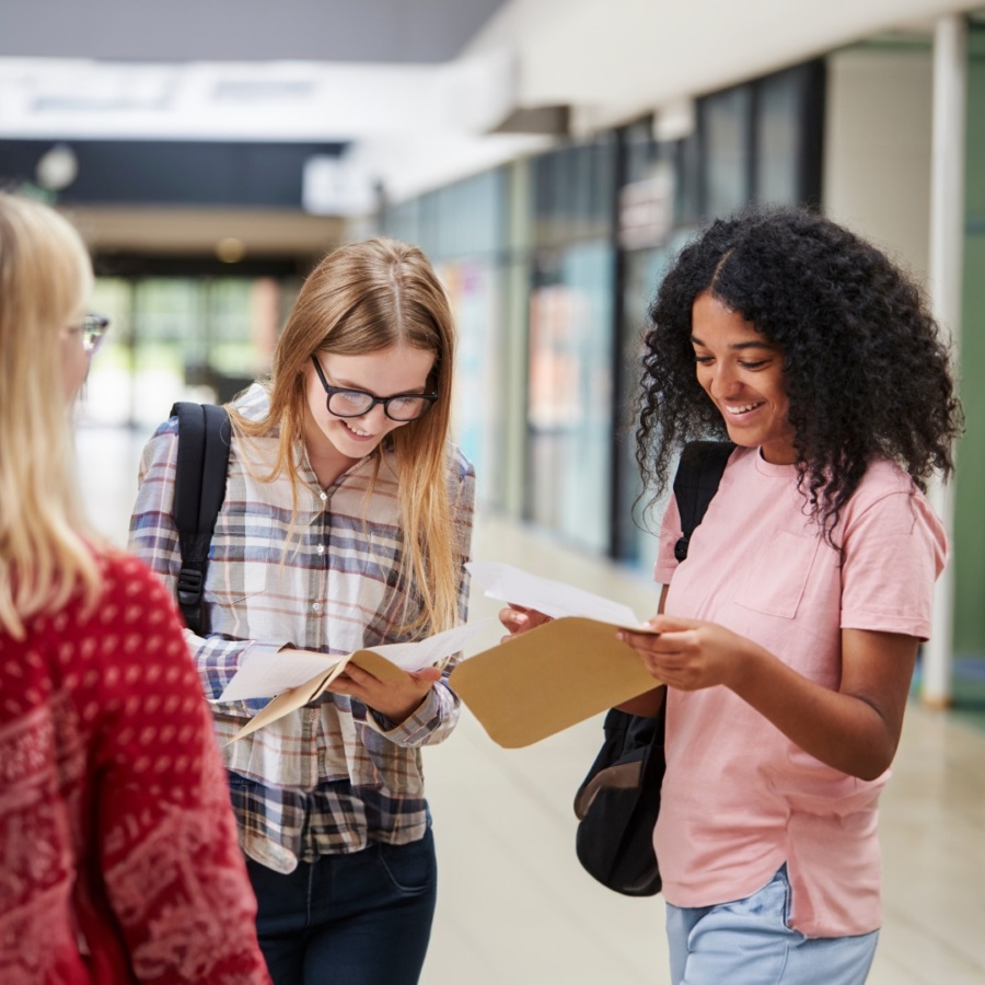 Students receiving results