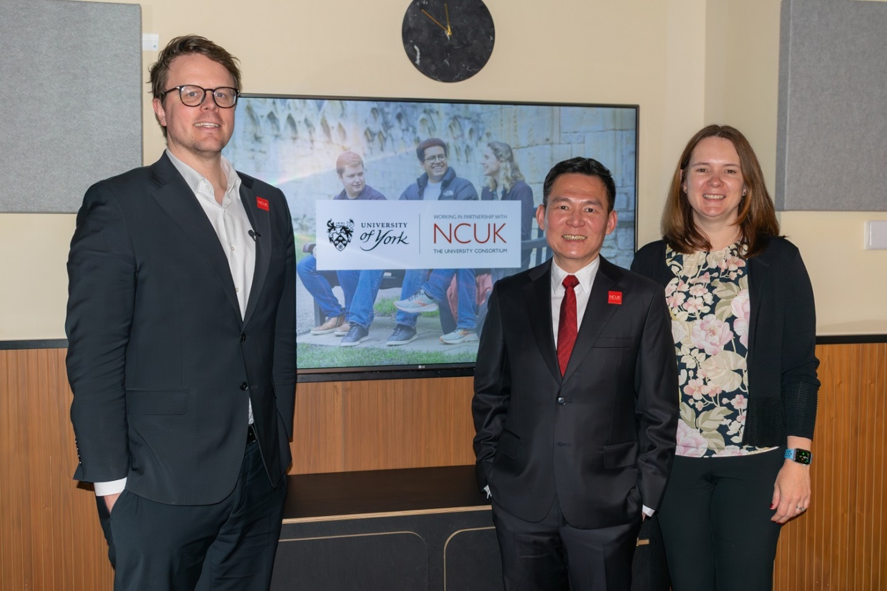 Stuart Smith, Chief Executive Officer, NCUK with Greg Chen, International Recruitment Manager, University of York and Suzanne Bartlett, University Partnerships and Placement Director, NCUK