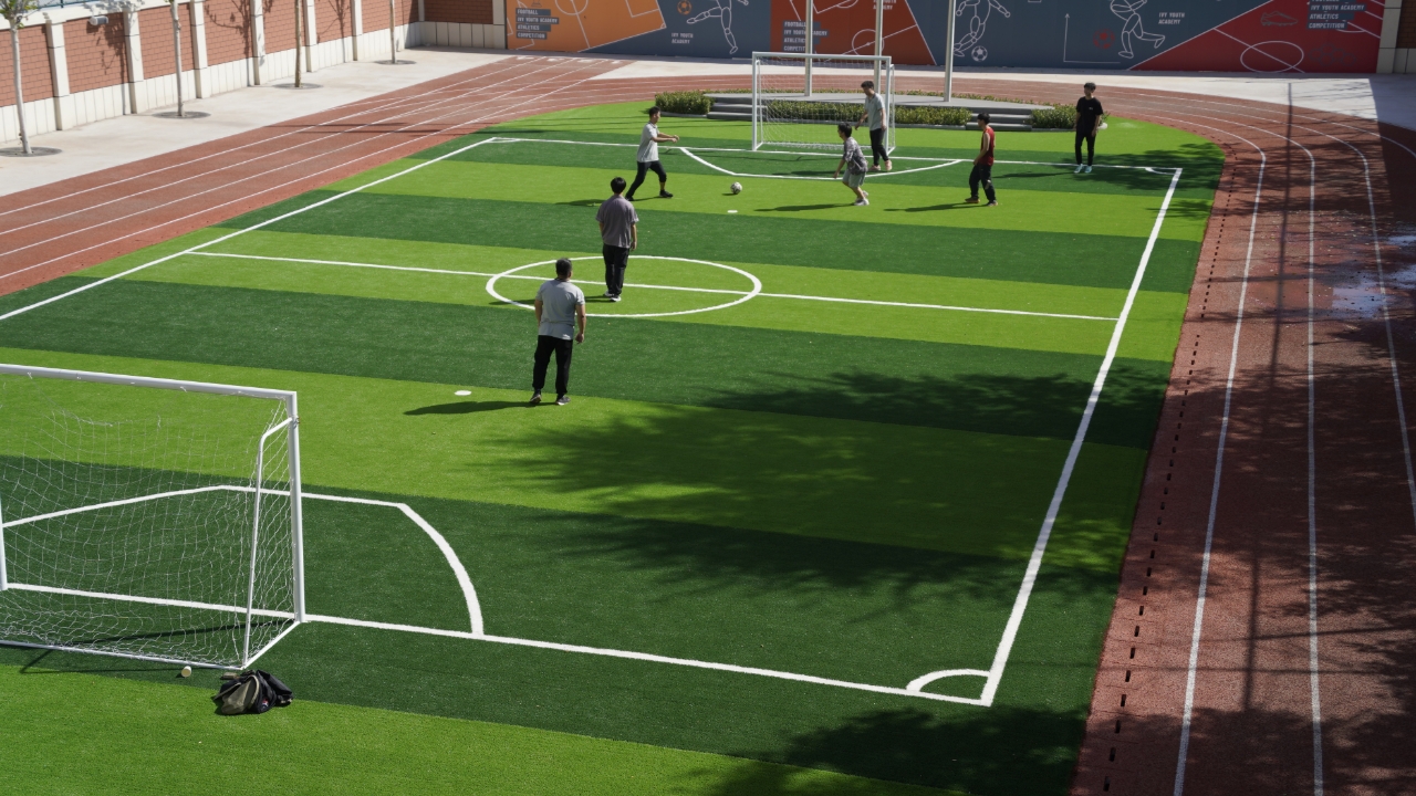 Students playing football