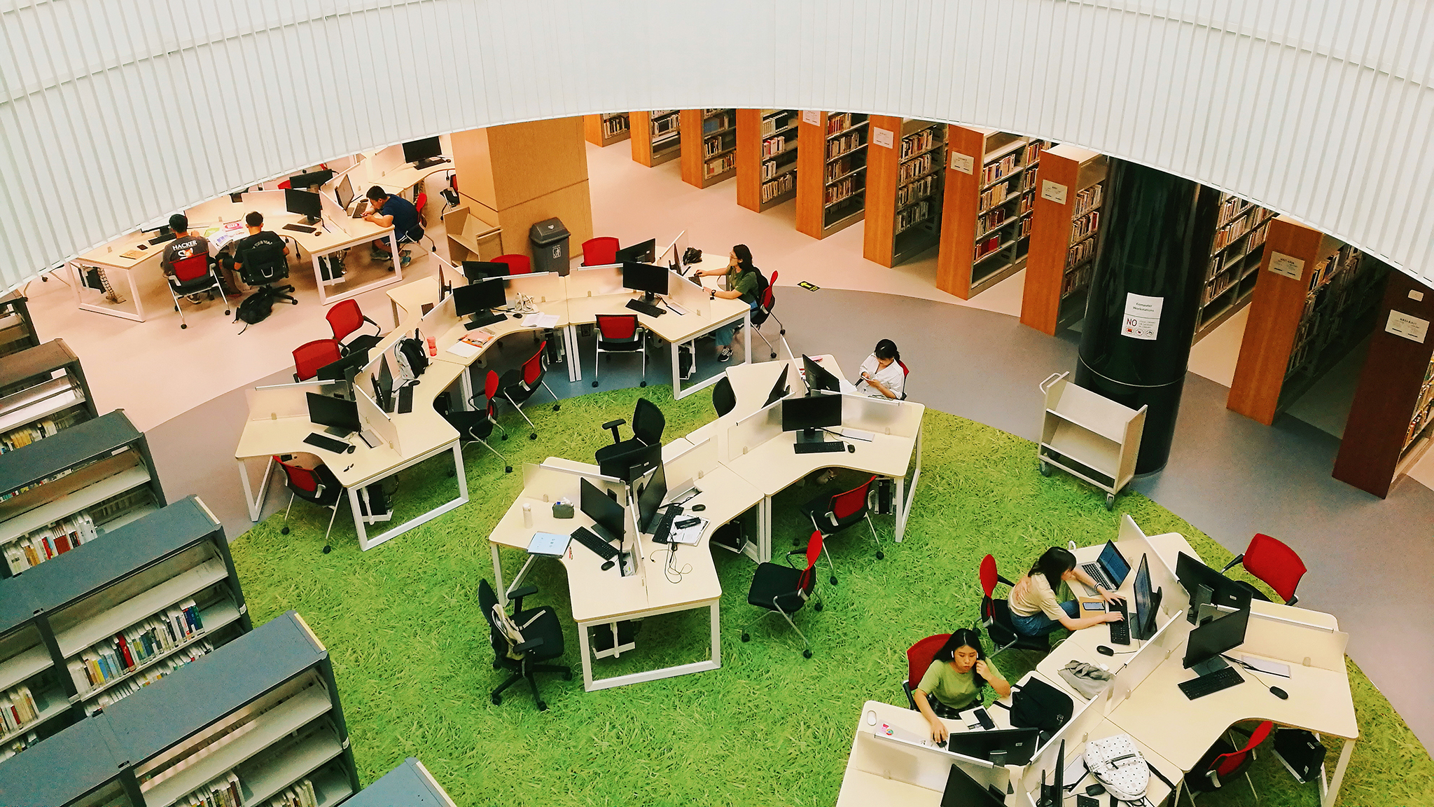 Students in library